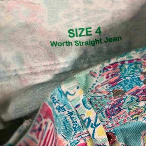 Lilly Pulitzer Worth Skinny Mini Jeans Size 4 Floral Bright Preppy Vacation - Picture 3 of 10